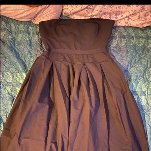 theory black strapless dress